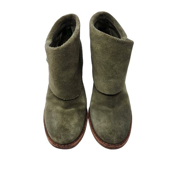 Alice + Olivia Caden Folded Collar Slouchy Oiled Suede Ankle Booties Size 36.5 - Picture 2 of 10